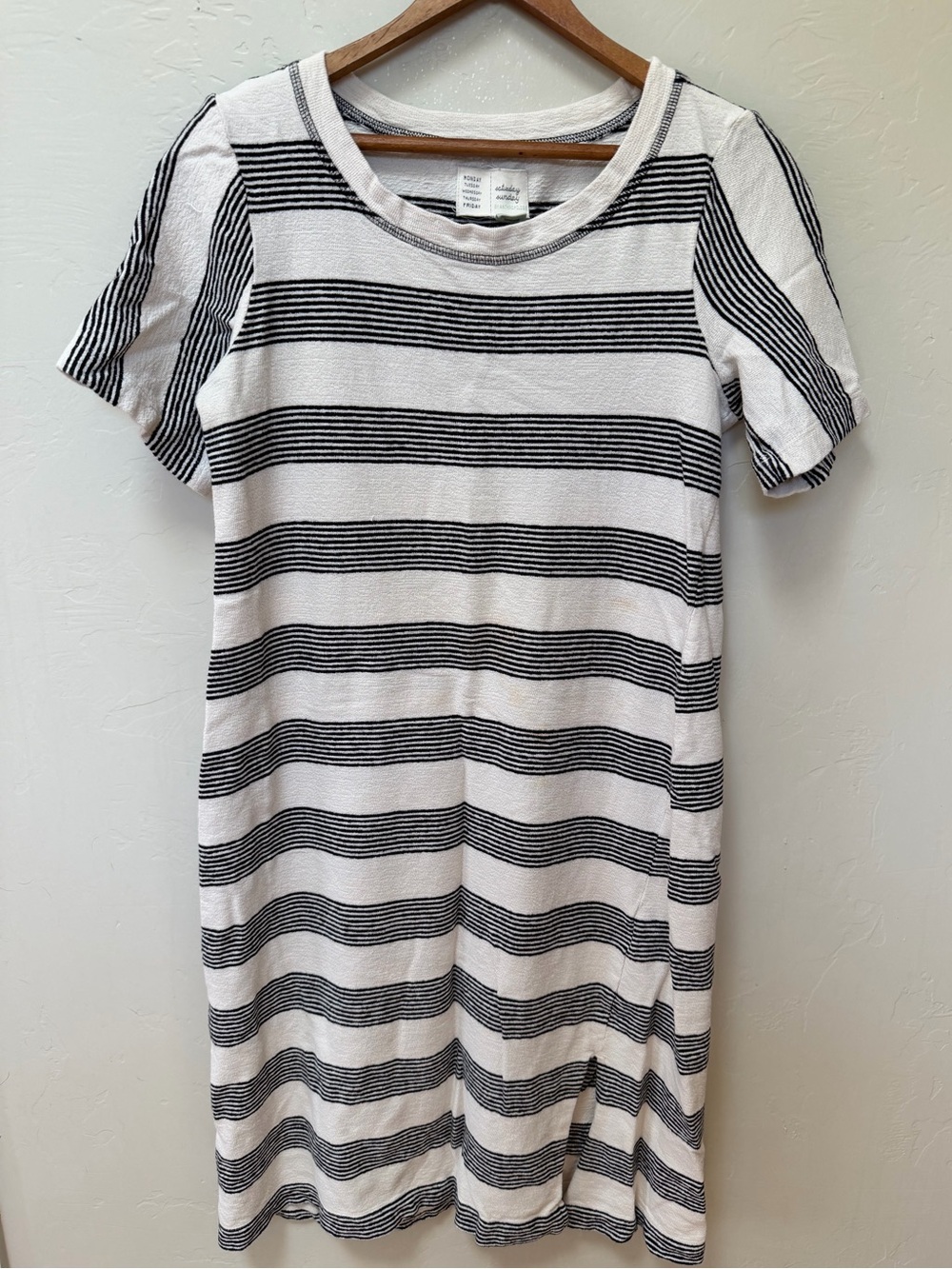 Saturday Sunday by Anthropologie Striped Short Sleeve Cotton Dress Size Medium